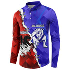 Custom Bulldogs And Dragons Rugby 2025 Button Sweatshirt Dynamic Style
