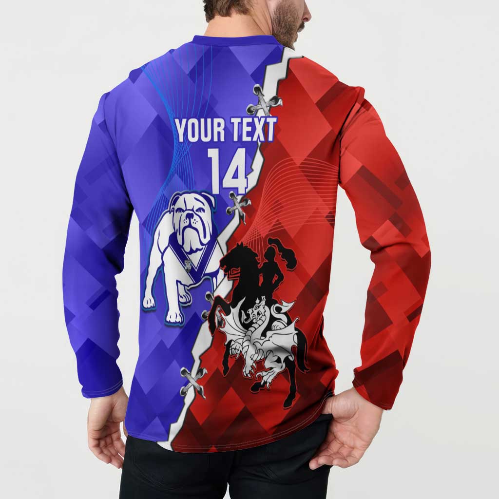 Custom Bulldogs And Dragons Rugby 2025 Button Sweatshirt Dynamic Style