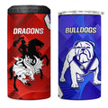 Bulldogs And Dragons Rugby 2025 4 in 1 Can Cooler Tumbler Dynamic Style