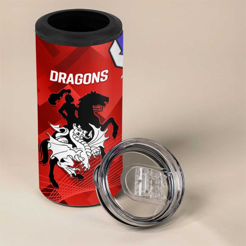 Bulldogs And Dragons Rugby 2025 4 in 1 Can Cooler Tumbler Dynamic Style
