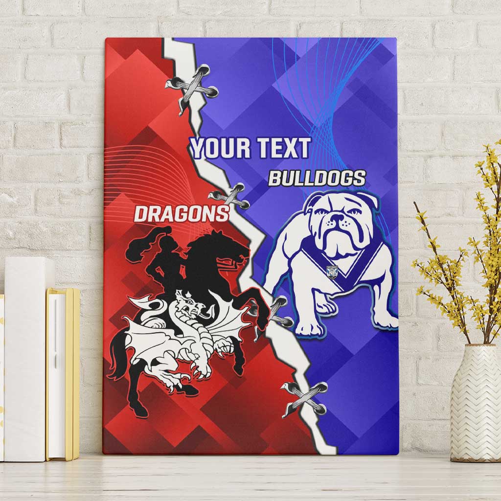 Custom Bulldogs And Dragons Rugby 2025 Canvas Wall Art Dynamic Style