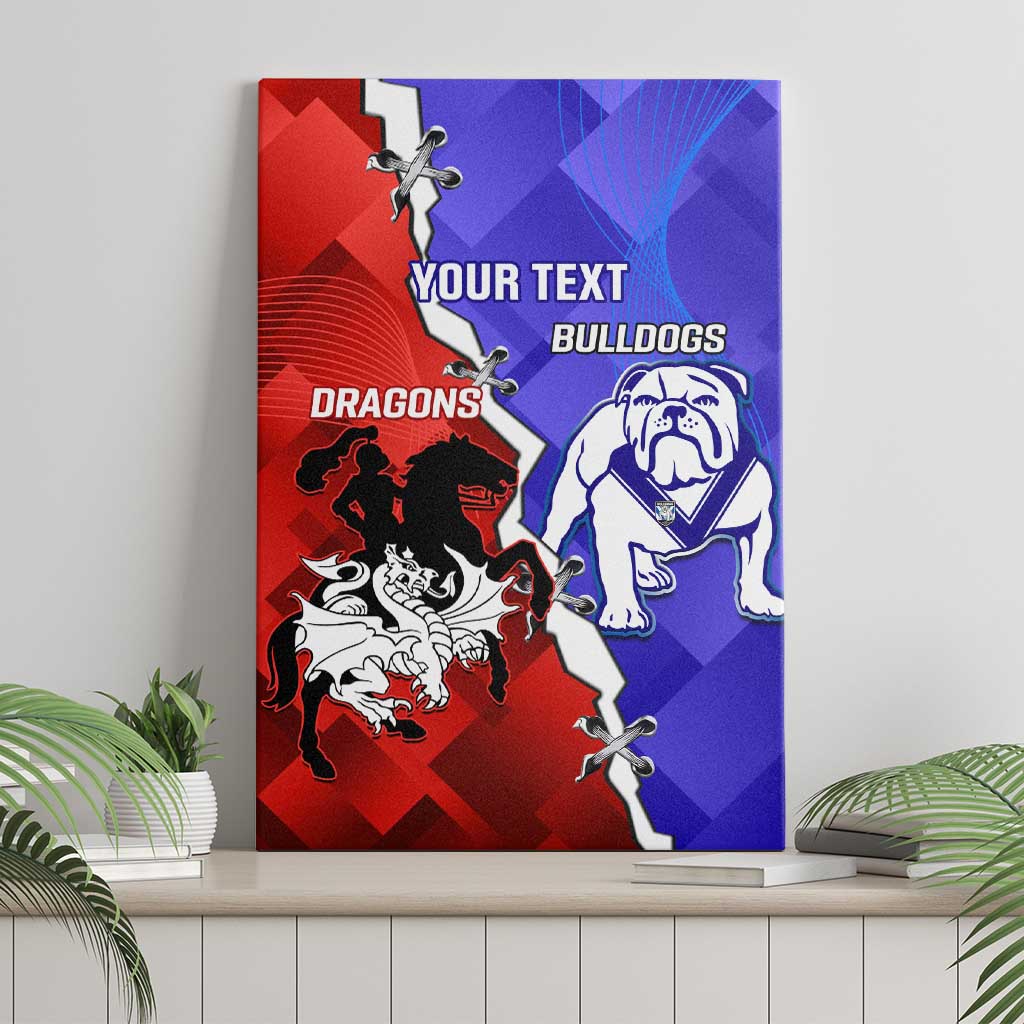 Custom Bulldogs And Dragons Rugby 2025 Canvas Wall Art Dynamic Style