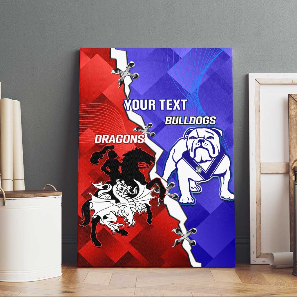 Custom Bulldogs And Dragons Rugby 2025 Canvas Wall Art Dynamic Style