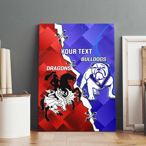 Custom Bulldogs And Dragons Rugby 2025 Canvas Wall Art Dynamic Style
