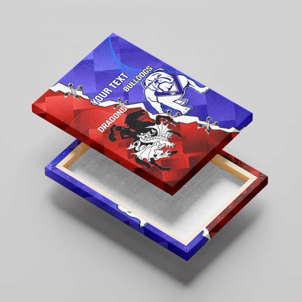 Custom Bulldogs And Dragons Rugby 2025 Canvas Wall Art Dynamic Style