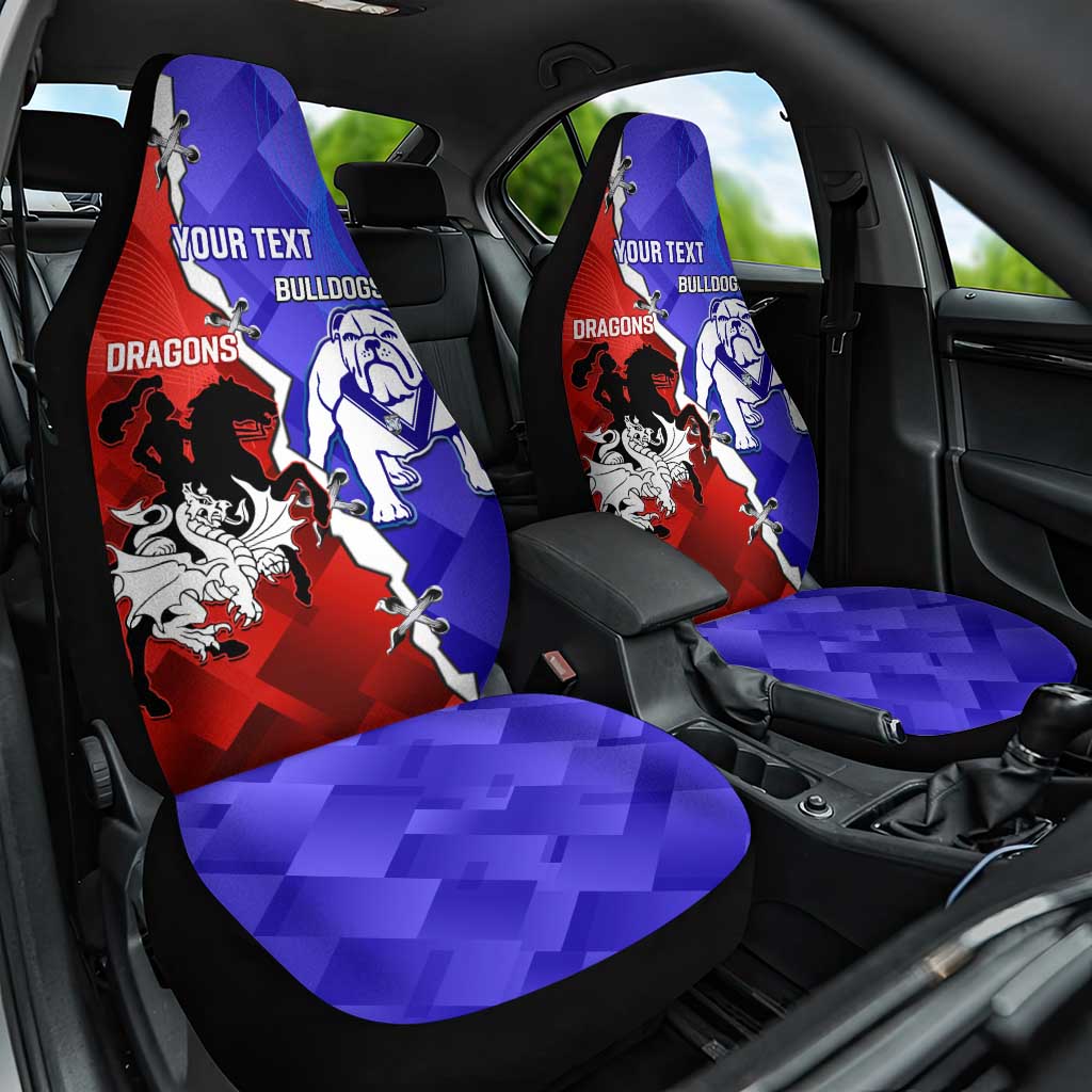 Custom Bulldogs And Dragons Rugby 2025 Car Seat Cover Dynamic Style