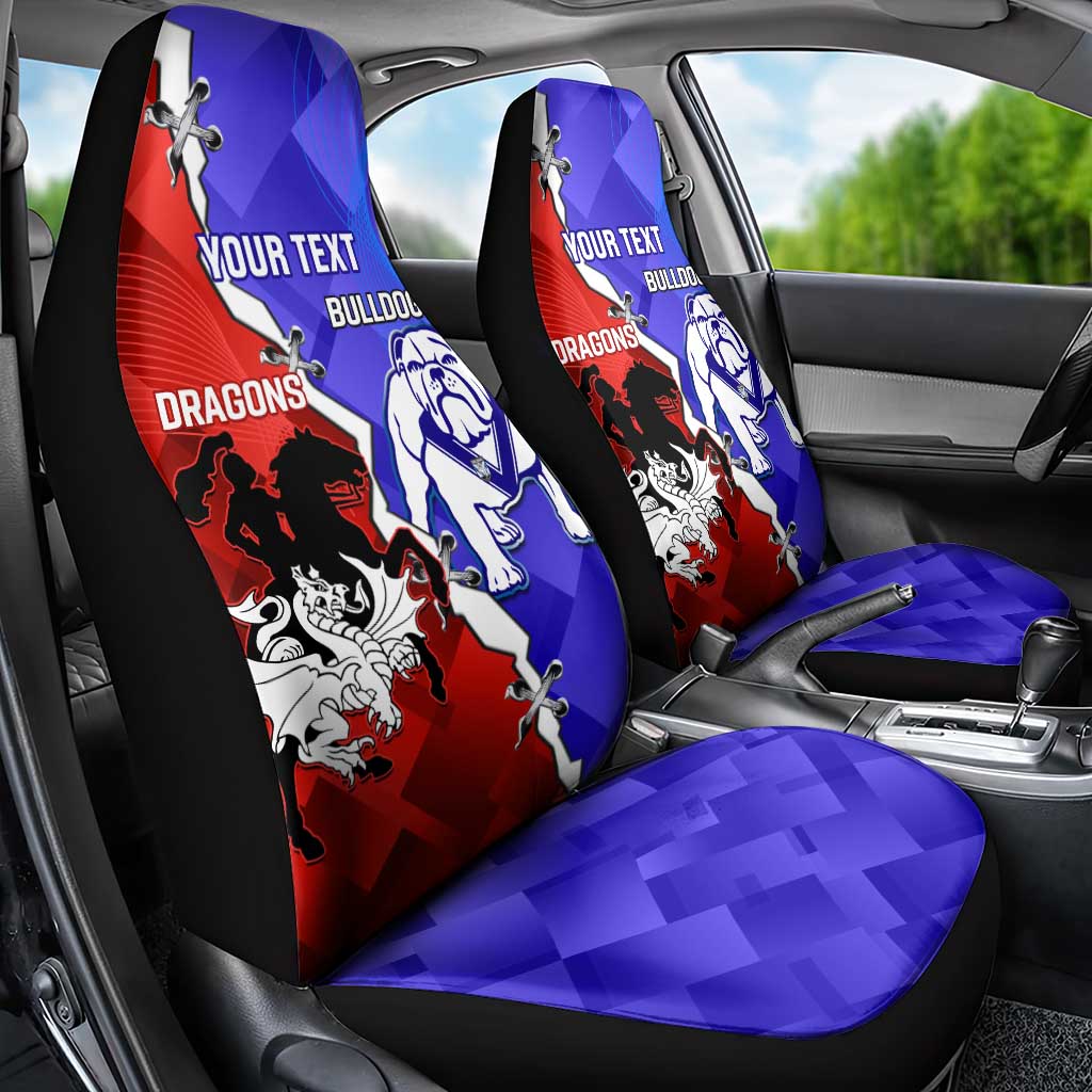 Custom Bulldogs And Dragons Rugby 2025 Car Seat Cover Dynamic Style