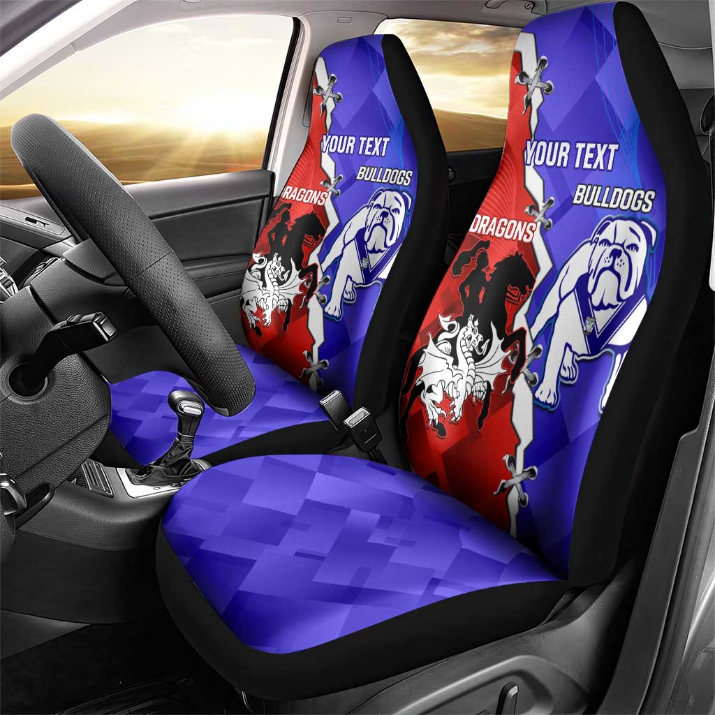 Custom Bulldogs And Dragons Rugby 2025 Car Seat Cover Dynamic Style