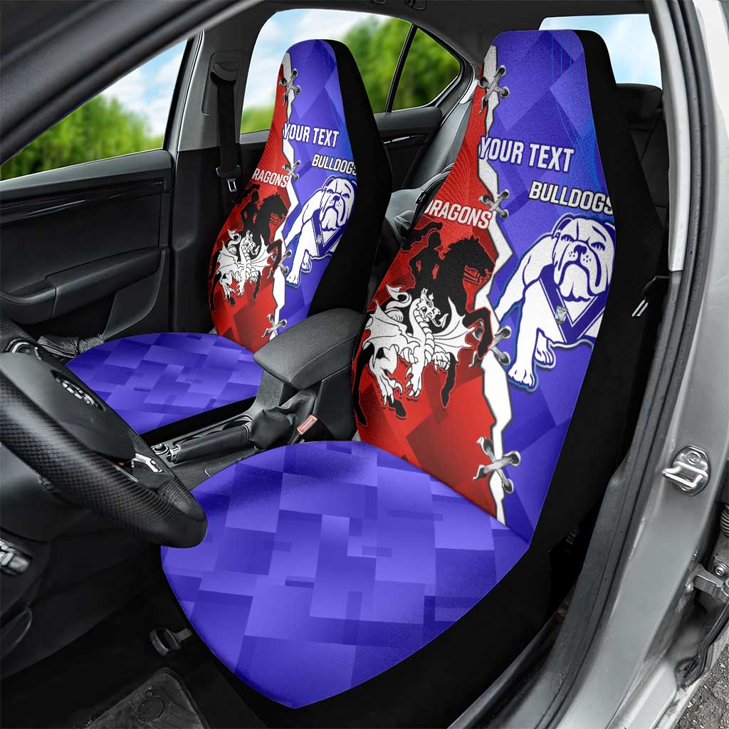 Custom Bulldogs And Dragons Rugby 2025 Car Seat Cover Dynamic Style