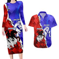 Custom Bulldogs And Dragons Rugby 2025 Couples Matching Long Sleeve Bodycon Dress and Hawaiian Shirt Dynamic Style