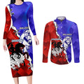Custom Bulldogs And Dragons Rugby 2025 Couples Matching Long Sleeve Bodycon Dress and Long Sleeve Button Shirt Dynamic Style