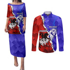 Custom Bulldogs And Dragons Rugby 2025 Couples Matching Puletasi and Long Sleeve Button Shirt Dynamic Style