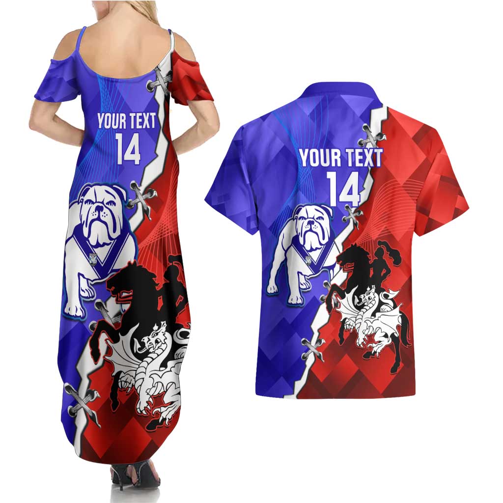 Custom Bulldogs And Dragons Rugby 2025 Couples Matching Summer Maxi Dress and Hawaiian Shirt Dynamic Style