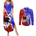 Custom Bulldogs And Dragons Rugby 2025 Couples Matching Summer Maxi Dress and Long Sleeve Button Shirt Dynamic Style