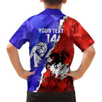 Custom Bulldogs And Dragons Rugby 2025 Family Matching Short Sleeve Bodycon Dress and Hawaiian Shirt Dynamic Style
