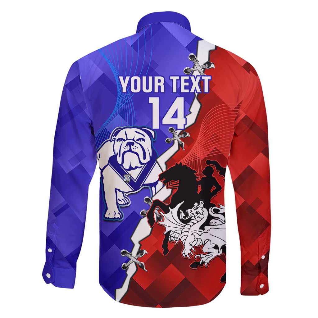 Custom Bulldogs And Dragons Rugby 2025 Family Matching Short Sleeve Bodycon Dress and Hawaiian Shirt Dynamic Style
