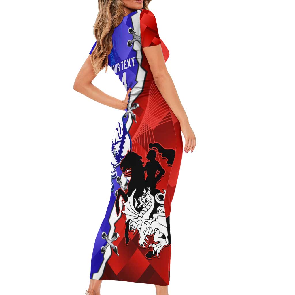 Custom Bulldogs And Dragons Rugby 2025 Family Matching Short Sleeve Bodycon Dress and Hawaiian Shirt Dynamic Style