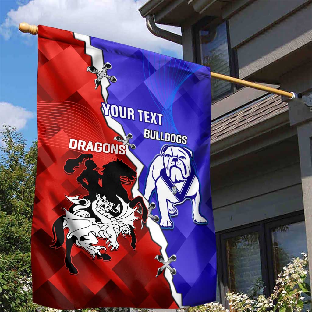 Custom Bulldogs And Dragons Rugby 2025 Garden Flag Dynamic Style