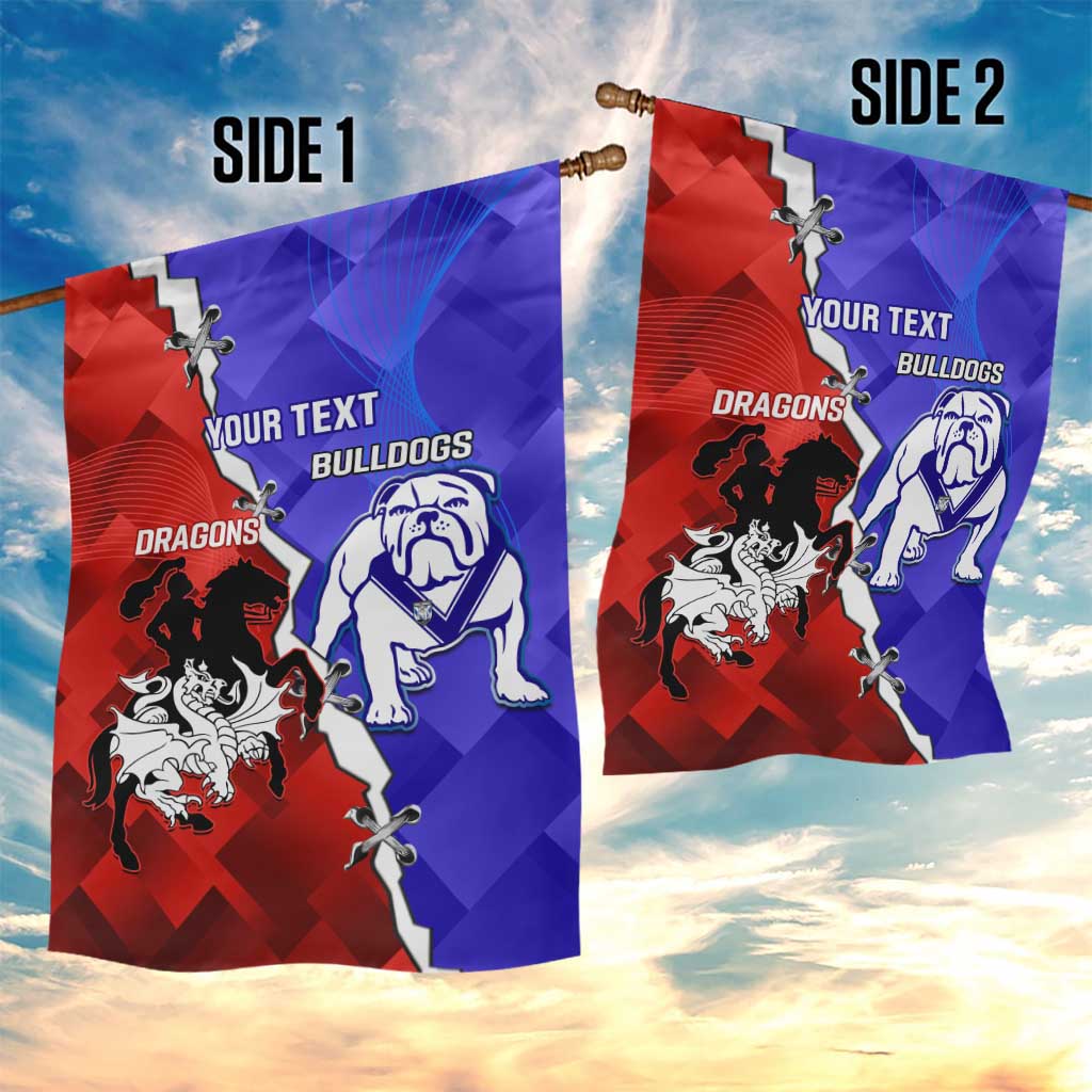 Custom Bulldogs And Dragons Rugby 2025 Garden Flag Dynamic Style