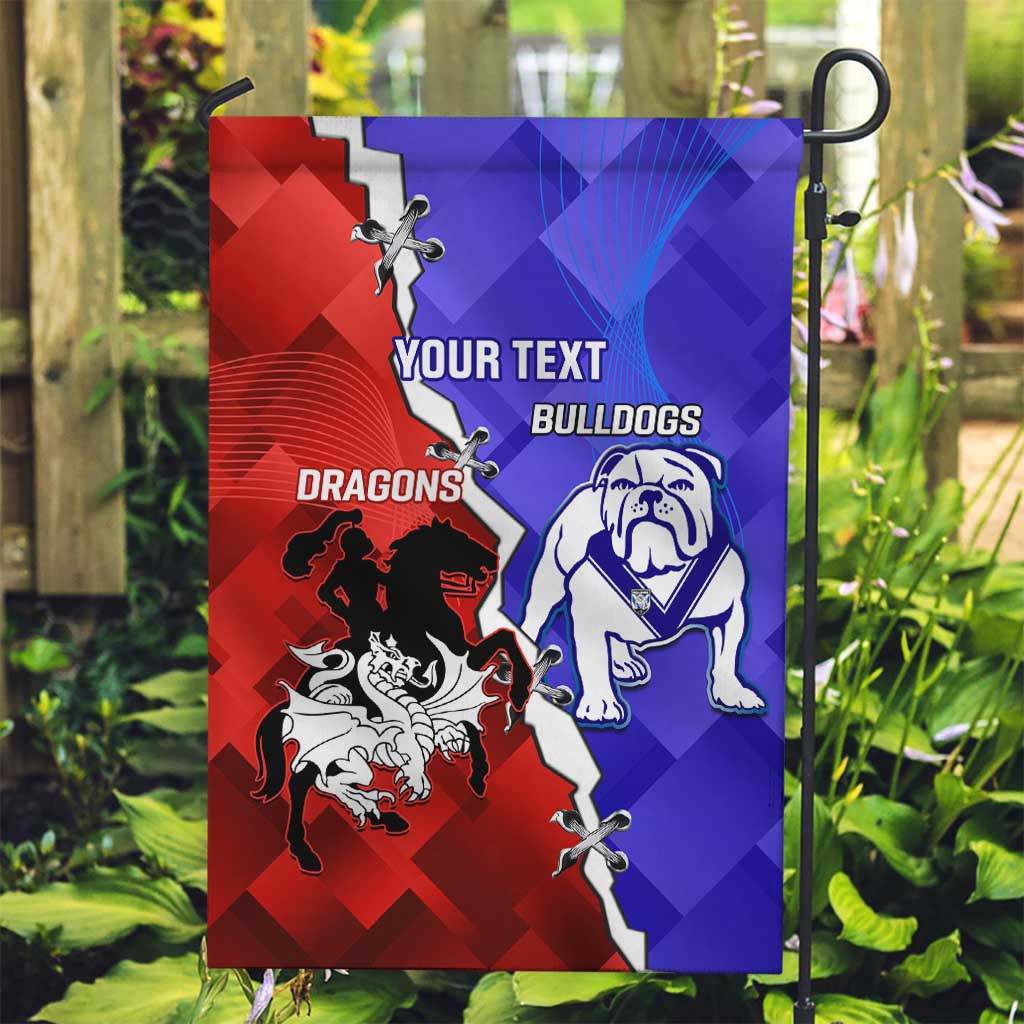 Custom Bulldogs And Dragons Rugby 2025 Garden Flag Dynamic Style