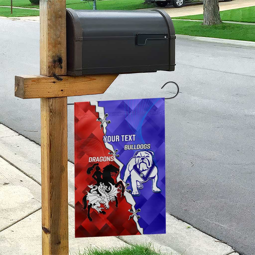 Custom Bulldogs And Dragons Rugby 2025 Garden Flag Dynamic Style