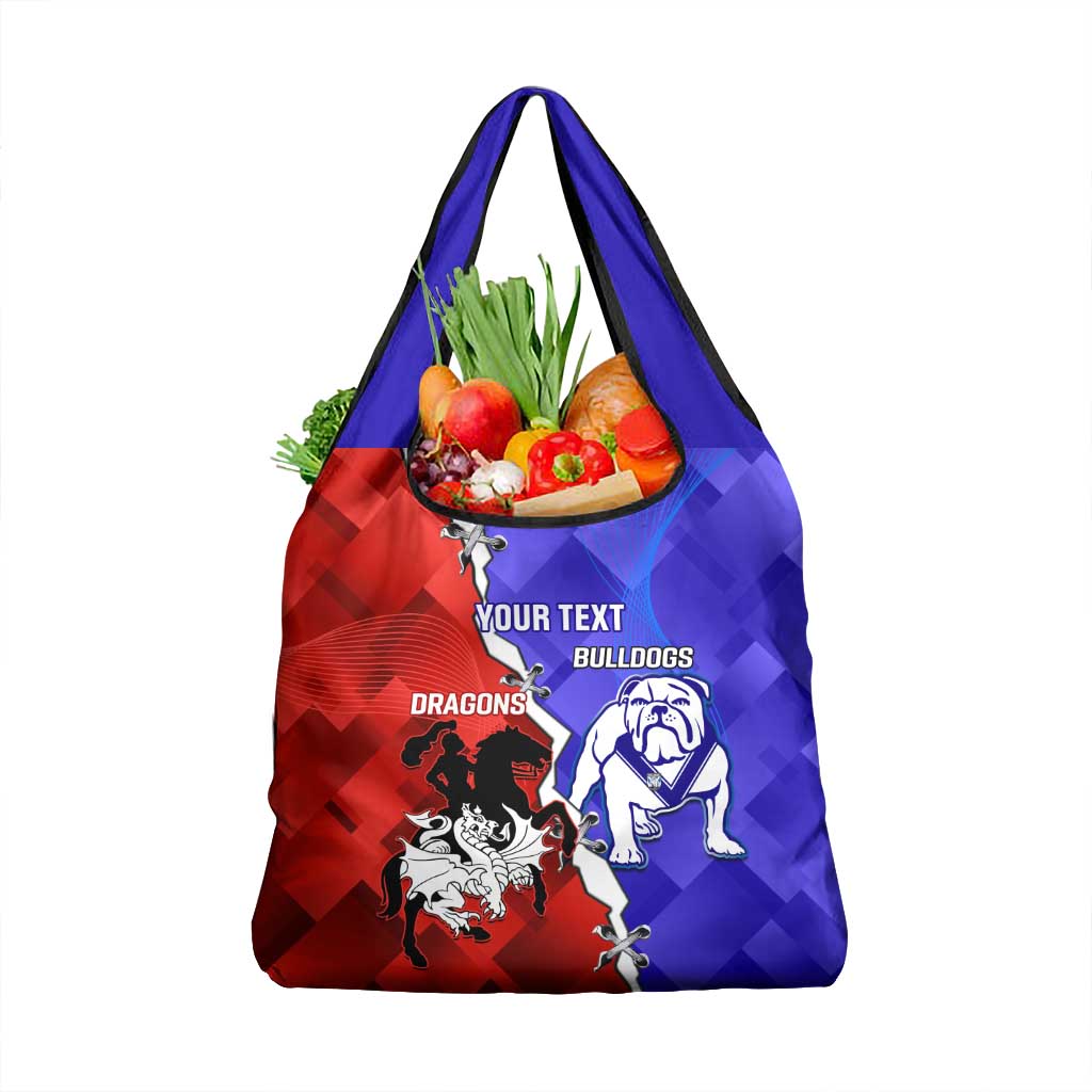 Custom Bulldogs And Dragons Rugby 2025 Grocery Bag Dynamic Style