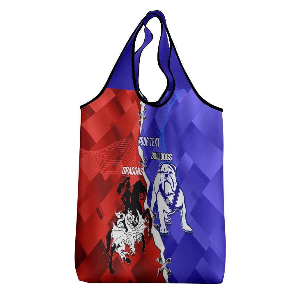 Custom Bulldogs And Dragons Rugby 2025 Grocery Bag Dynamic Style