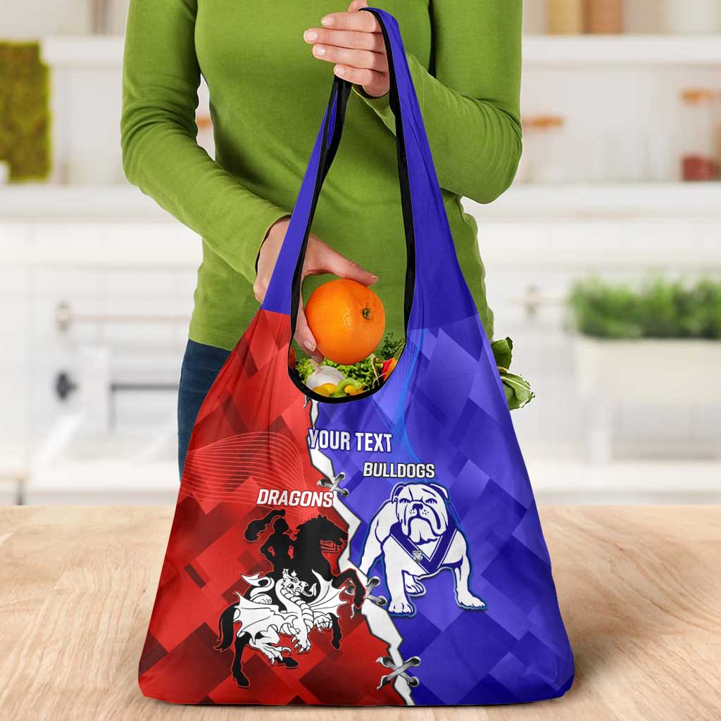 Custom Bulldogs And Dragons Rugby 2025 Grocery Bag Dynamic Style