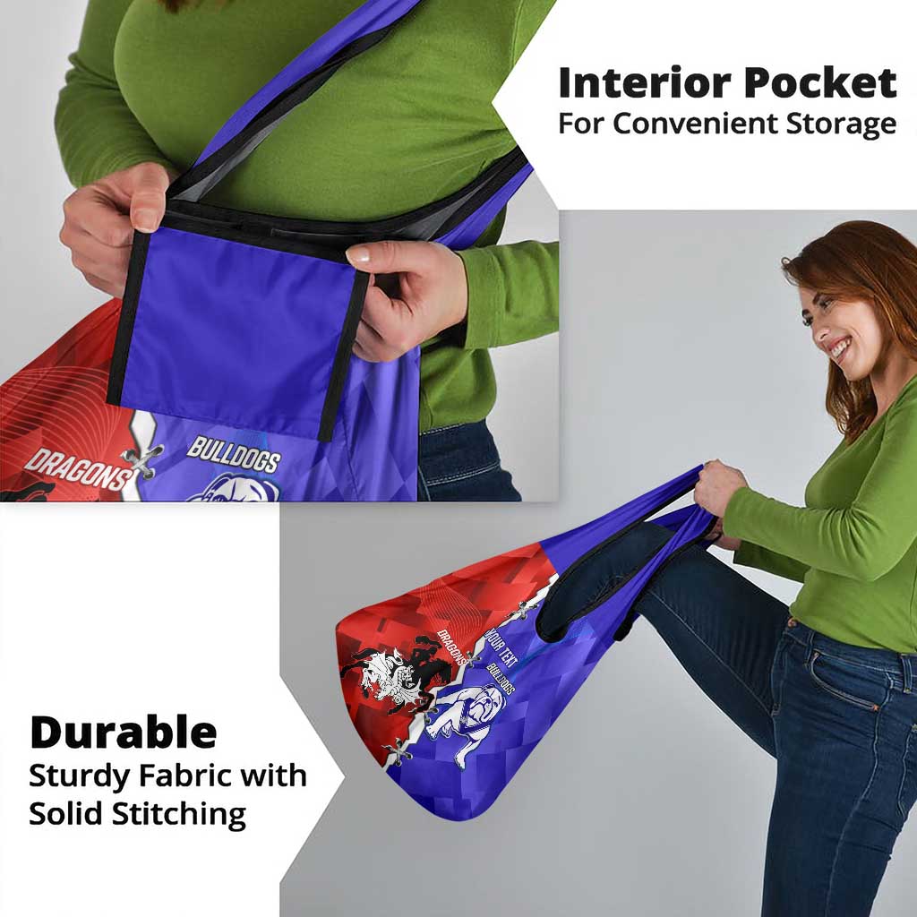 Custom Bulldogs And Dragons Rugby 2025 Grocery Bag Dynamic Style