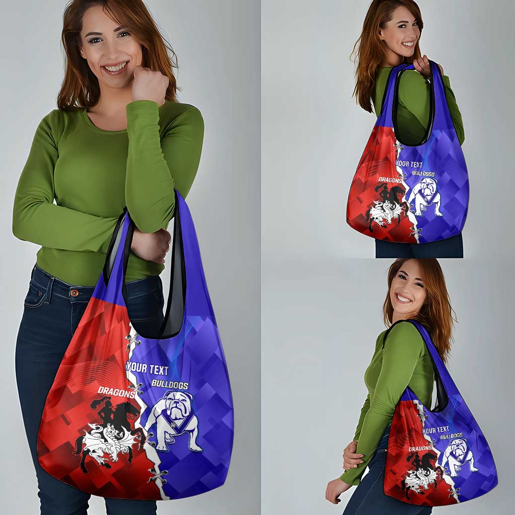 Custom Bulldogs And Dragons Rugby 2025 Grocery Bag Dynamic Style