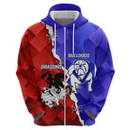 Custom Bulldogs And Dragons Rugby 2025 Hoodie Dynamic Style