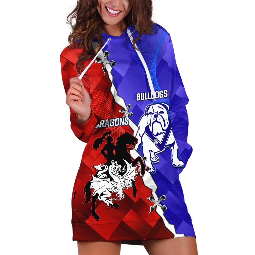 Custom Bulldogs And Dragons Rugby 2025 Hoodie Dress Dynamic Style