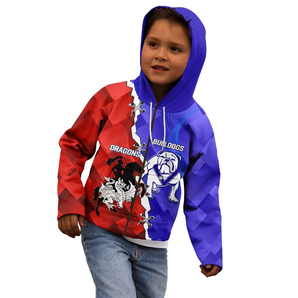 Custom Bulldogs And Dragons Rugby 2025 Kid Hoodie Dynamic Style