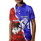 Custom Bulldogs And Dragons Rugby 2025 Kid Polo Shirt Dynamic Style