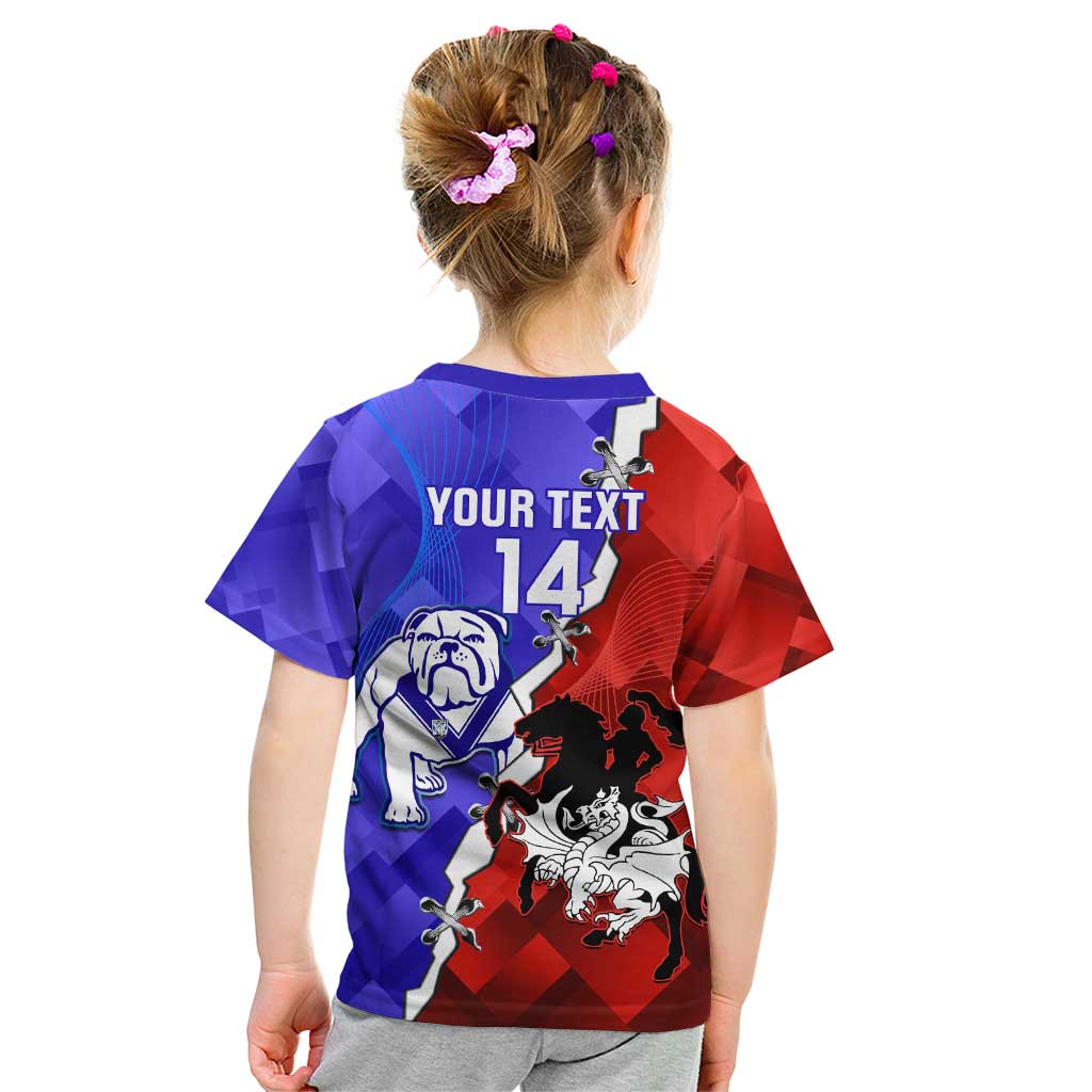 Custom Bulldogs And Dragons Rugby 2025 Kid T Shirt Dynamic Style