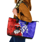 Custom Bulldogs And Dragons Rugby 2025 Leather Tote Bag Dynamic Style