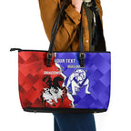 Custom Bulldogs And Dragons Rugby 2025 Leather Tote Bag Dynamic Style