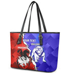 Custom Bulldogs And Dragons Rugby 2025 Leather Tote Bag Dynamic Style