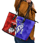 Custom Bulldogs And Dragons Rugby 2025 Leather Tote Bag Dynamic Style