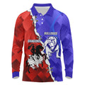 Custom Bulldogs And Dragons Rugby 2025 Long Sleeve Polo Shirt Dynamic Style