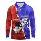 Custom Bulldogs And Dragons Rugby 2025 Long Sleeve Polo Shirt Dynamic Style
