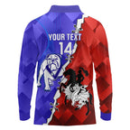 Custom Bulldogs And Dragons Rugby 2025 Long Sleeve Polo Shirt Dynamic Style