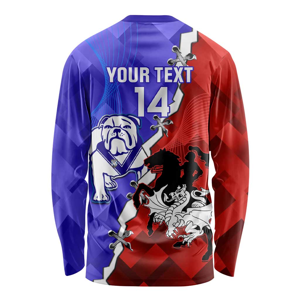 Custom Bulldogs And Dragons Rugby 2025 Long Sleeve Shirt Dynamic Style
