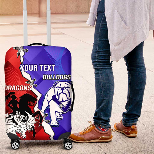 Custom Bulldogs And Dragons Rugby 2025 Luggage Cover Dynamic Style