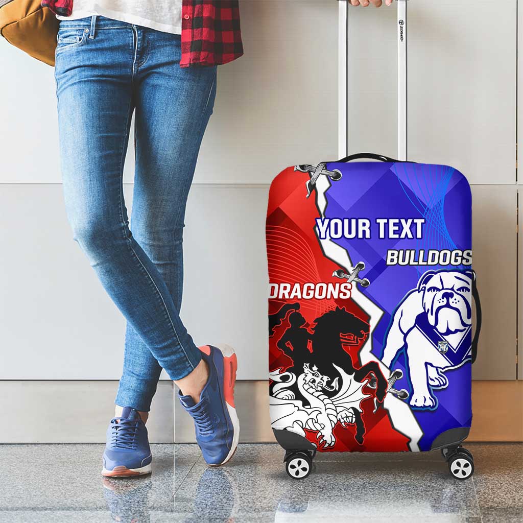 Custom Bulldogs And Dragons Rugby 2025 Luggage Cover Dynamic Style
