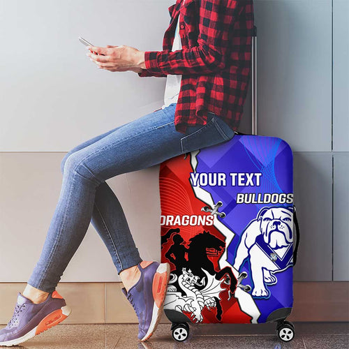 Custom Bulldogs And Dragons Rugby 2025 Luggage Cover Dynamic Style