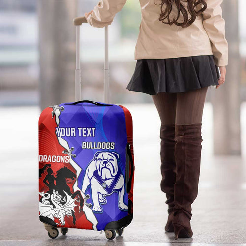 Custom Bulldogs And Dragons Rugby 2025 Luggage Cover Dynamic Style