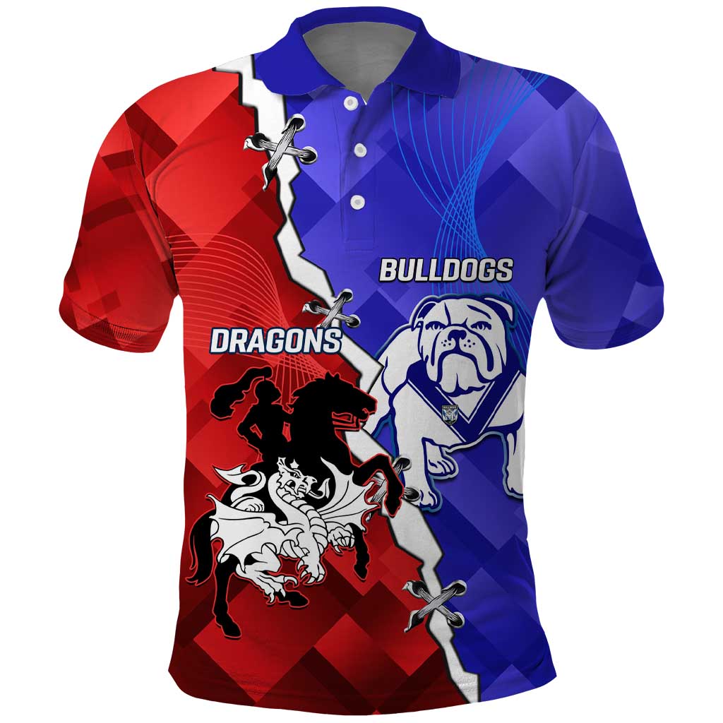 Custom Bulldogs And Dragons Rugby 2025 Polo Shirt Dynamic Style