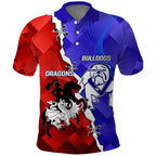 Custom Bulldogs And Dragons Rugby 2025 Polo Shirt Dynamic Style