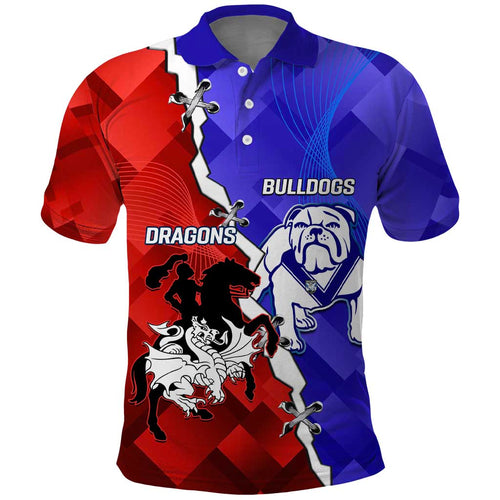 Custom Bulldogs And Dragons Rugby 2025 Polo Shirt Dynamic Style